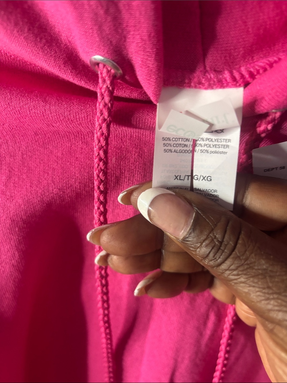 Hanes Women's Bright Hot Pink Hoodie Sweatshirt - Picture 3 of 5